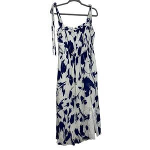 Jason Wu women’s RTR blue floral tie strap midi dress, with pockets! Size 10